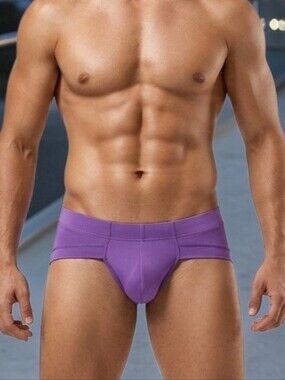 Men's Purple Stretch Briefs - Supportive Low-Rise Underwear